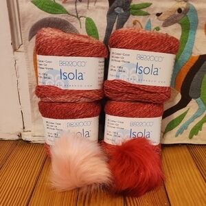 Berroco Isola Yarn in Red And Pink